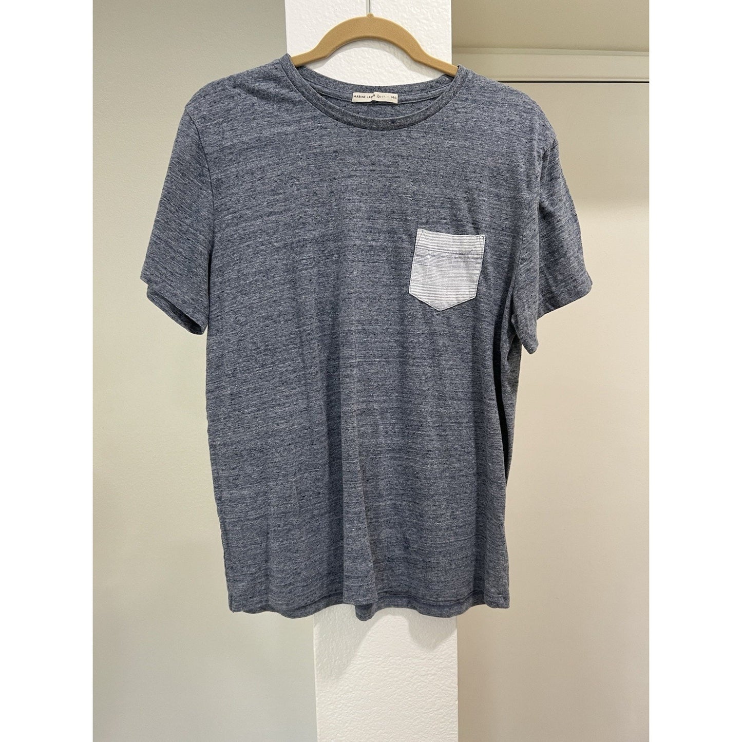 Marine Layer Re-Spun T-Shirt M/L Sustainable Soft T-Shirt Crew Neck Pocket Men’s