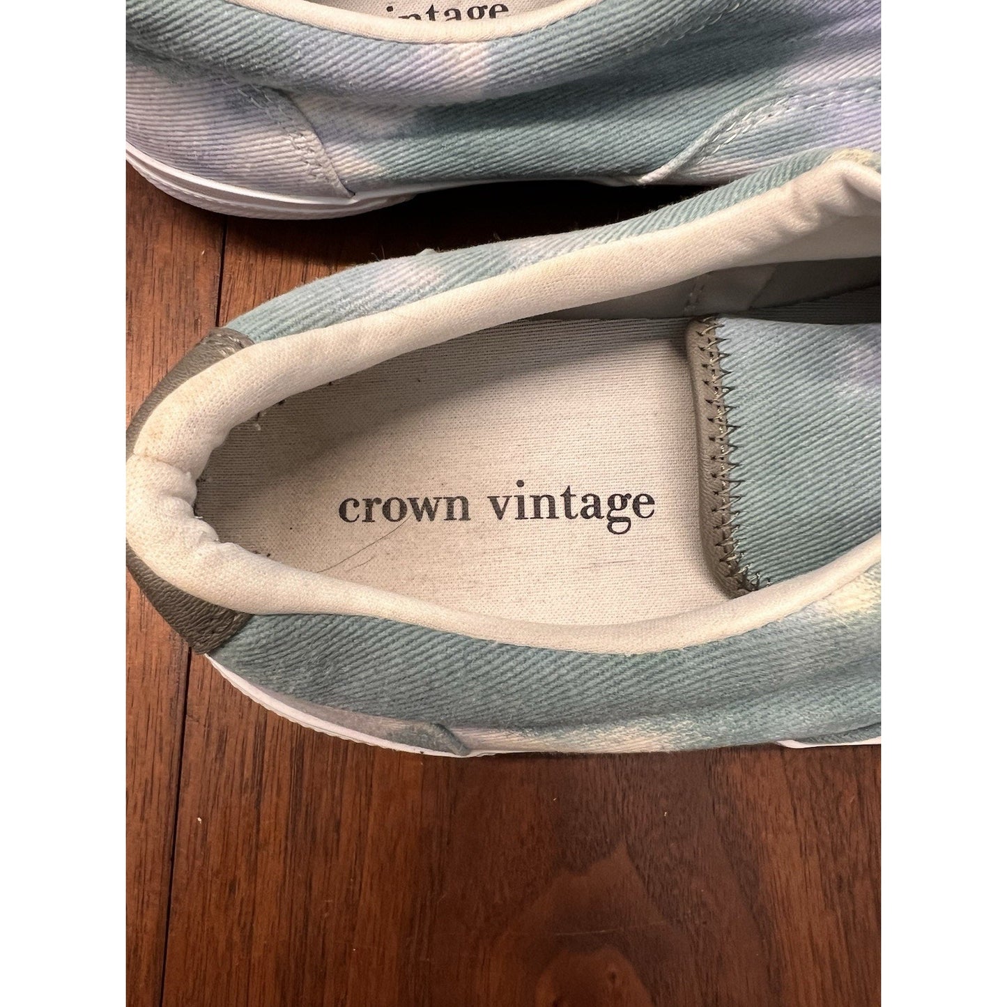 Crown Vintage CR-Greyden Shoes Mens Size 9M Blue Tie Dye Canvas Lace Up Casual
