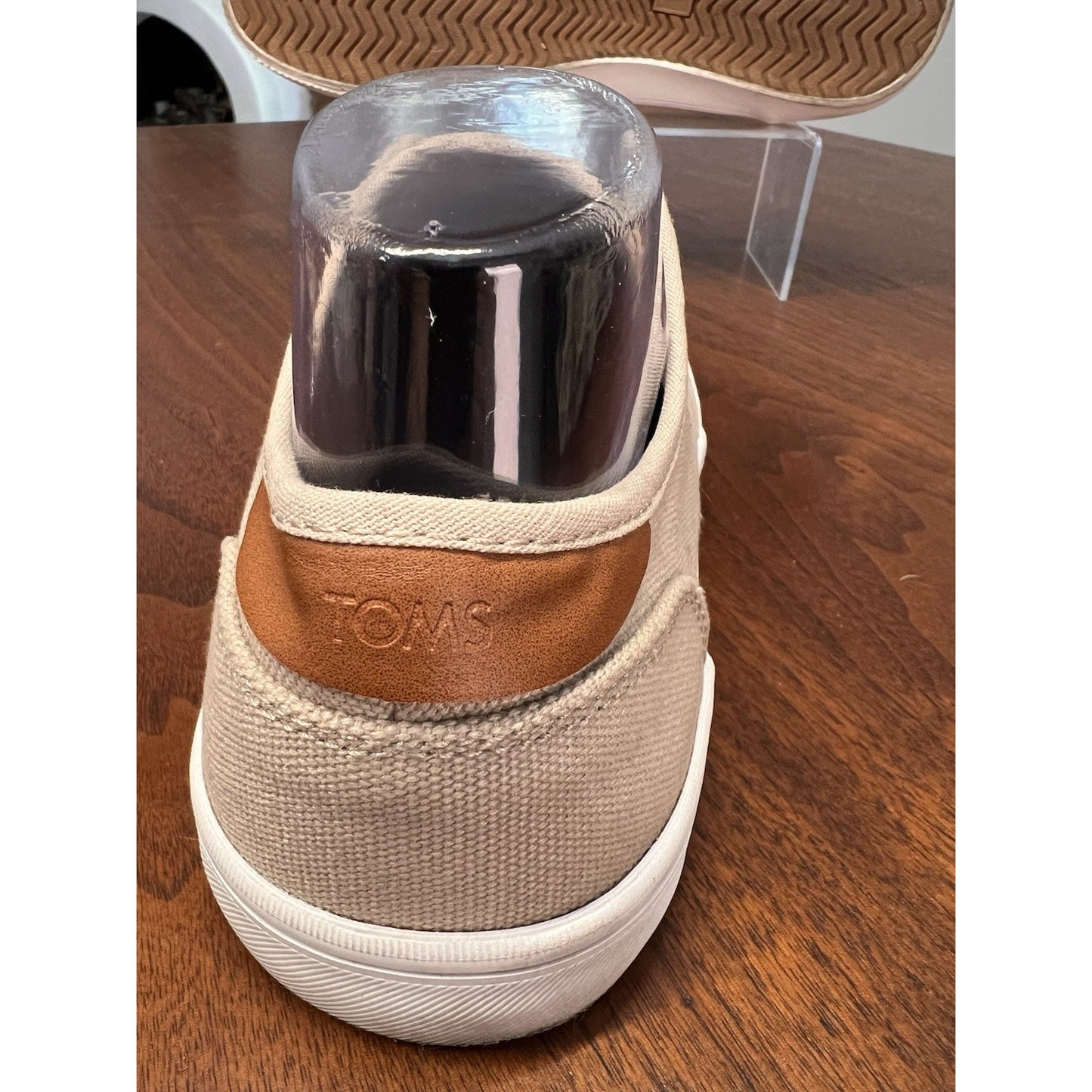 Toms Men's Carlo Beige Canvas Sneakers Lace Up 10016345 US Shoe Size 9