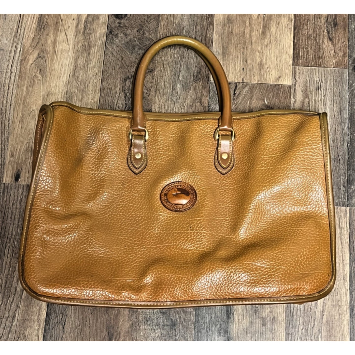 Vintage Dooney & Bourke Pebled Leather British Tan Attache