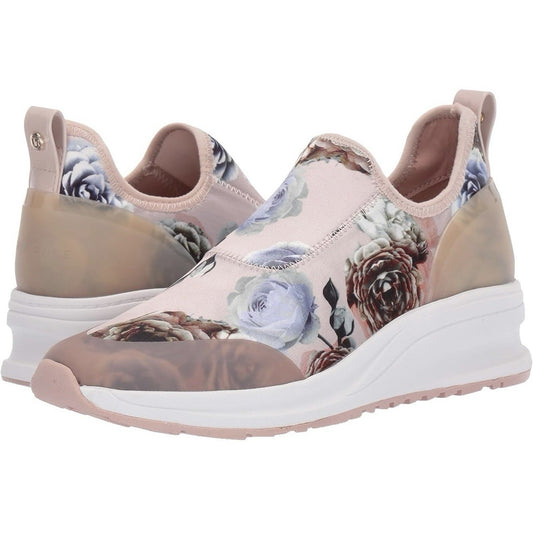 Taryn Rose Zabella Sneaker Shoe Slip On Platform 10M Pink Floral Memory Foam