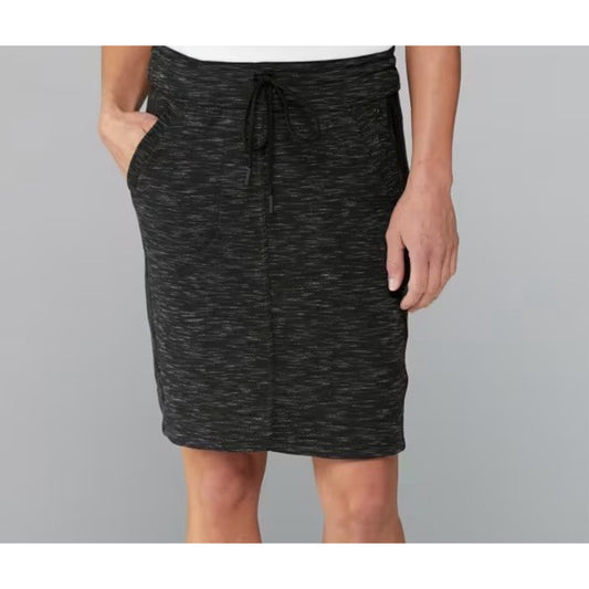 prAna XL Sunrise Skirt Casual Black Knee Length Pockets Drawstring Gorpcore