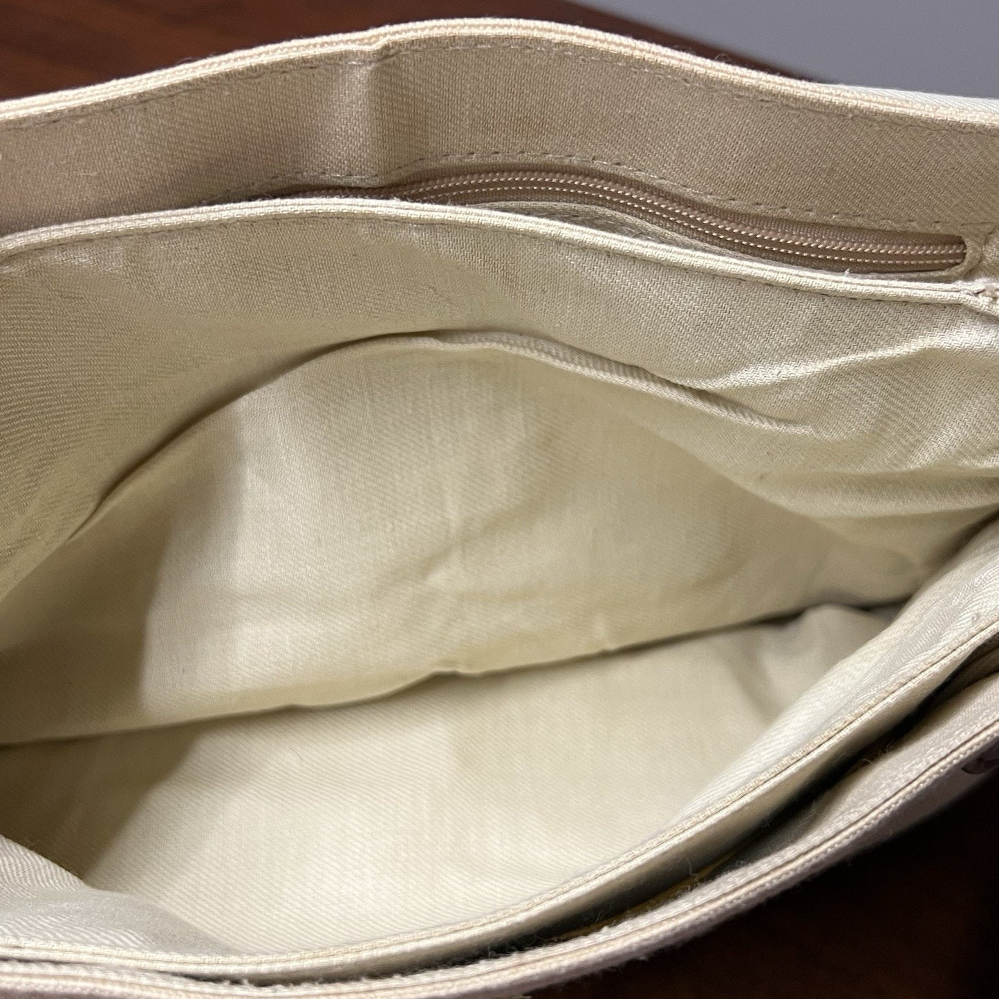 NWT Etienne Aigner Canvas Shoulder Bag Purse Tan Brown Leather Gold 9x10 Casual
