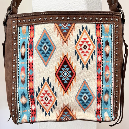 Montana West Shoulder Bag Purse Western Aztec Studded Rodeo Southwestern Cowgirl
