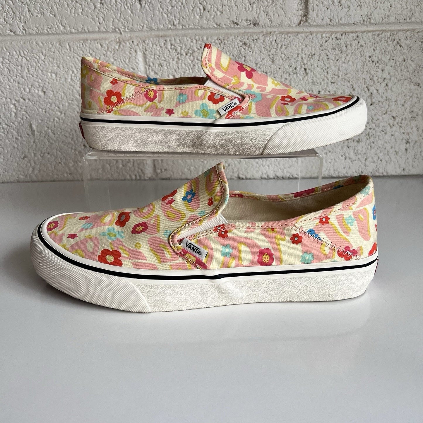 Vans Groovy Floral Sneakers W10.5/M9 Eco Crush Retro Throwback Slip On Hippie