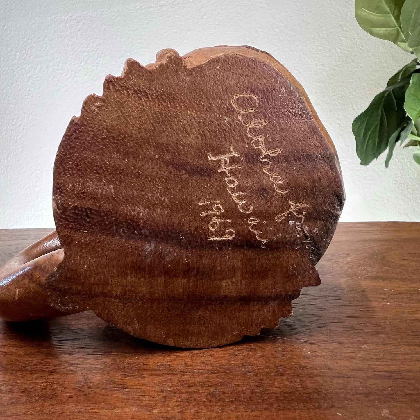 Vintage ‘60s Tiki Mug Cup Ku Face Carved Hawaiian Handle 4”