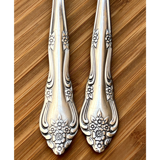 Rogers "DREAM ROSE" aka "Rose Bud" (2) Salad Forks - Stainless Flatware Korea