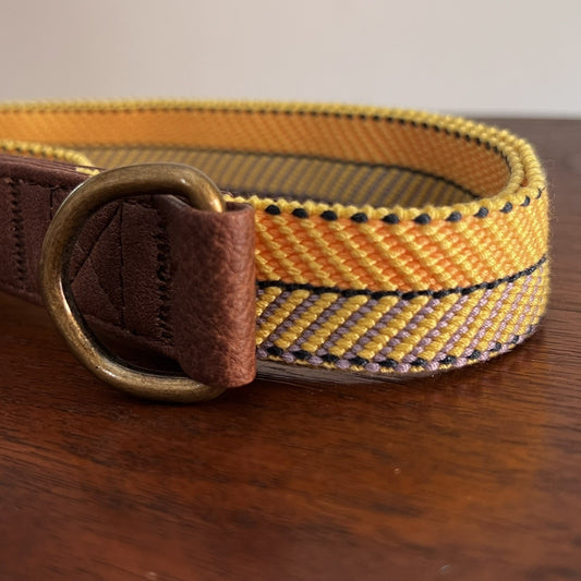 NWT Top Paw 4’ Short Faux Leather and Yellow Stripe Unisex New Puppy Dog Leash
