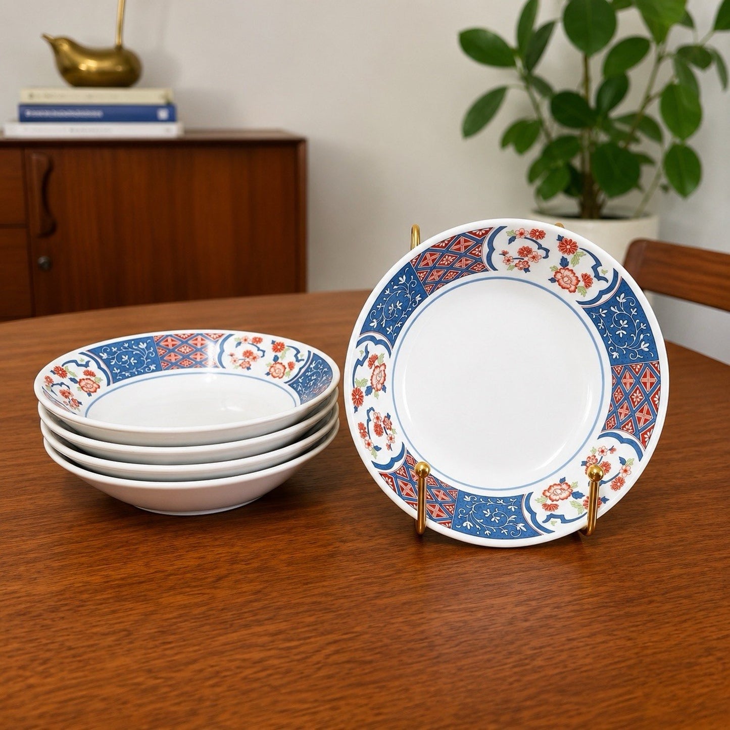 5 x Noritake MING GARDEN Fruit Dessert Bowls 1970s Chinoiserie Japanese 9066
