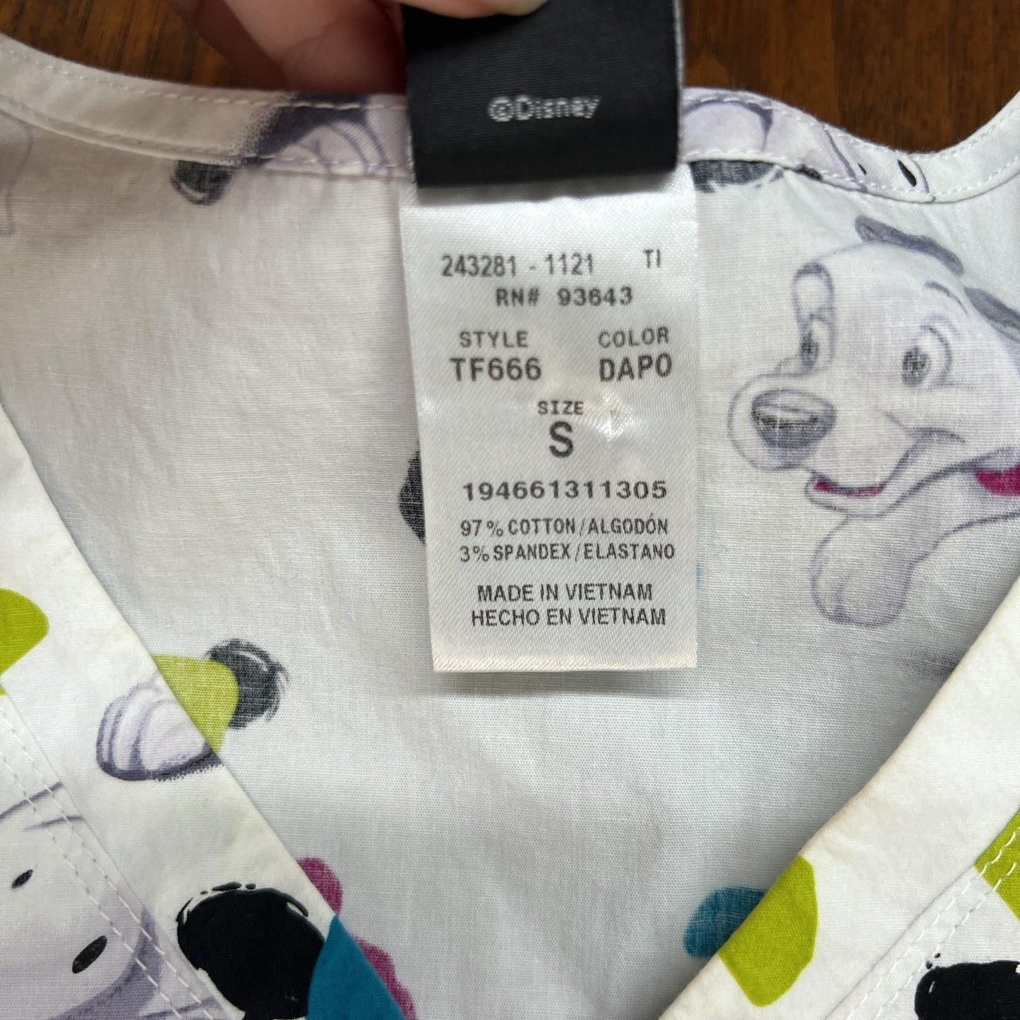 Lot of 4 Disney Scrub Tops Jungle Book, 101 Dalmations, Cinderella, Peter Pan