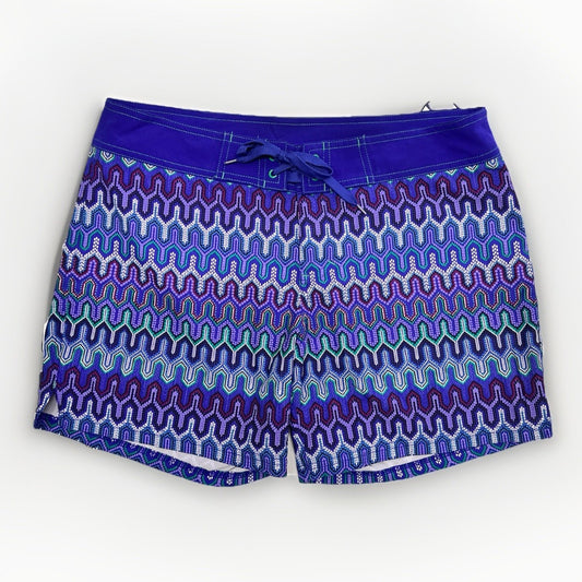prAna Women (S) Makenna Board Shorts Low Rise Surfing Hiking Purple Geometric