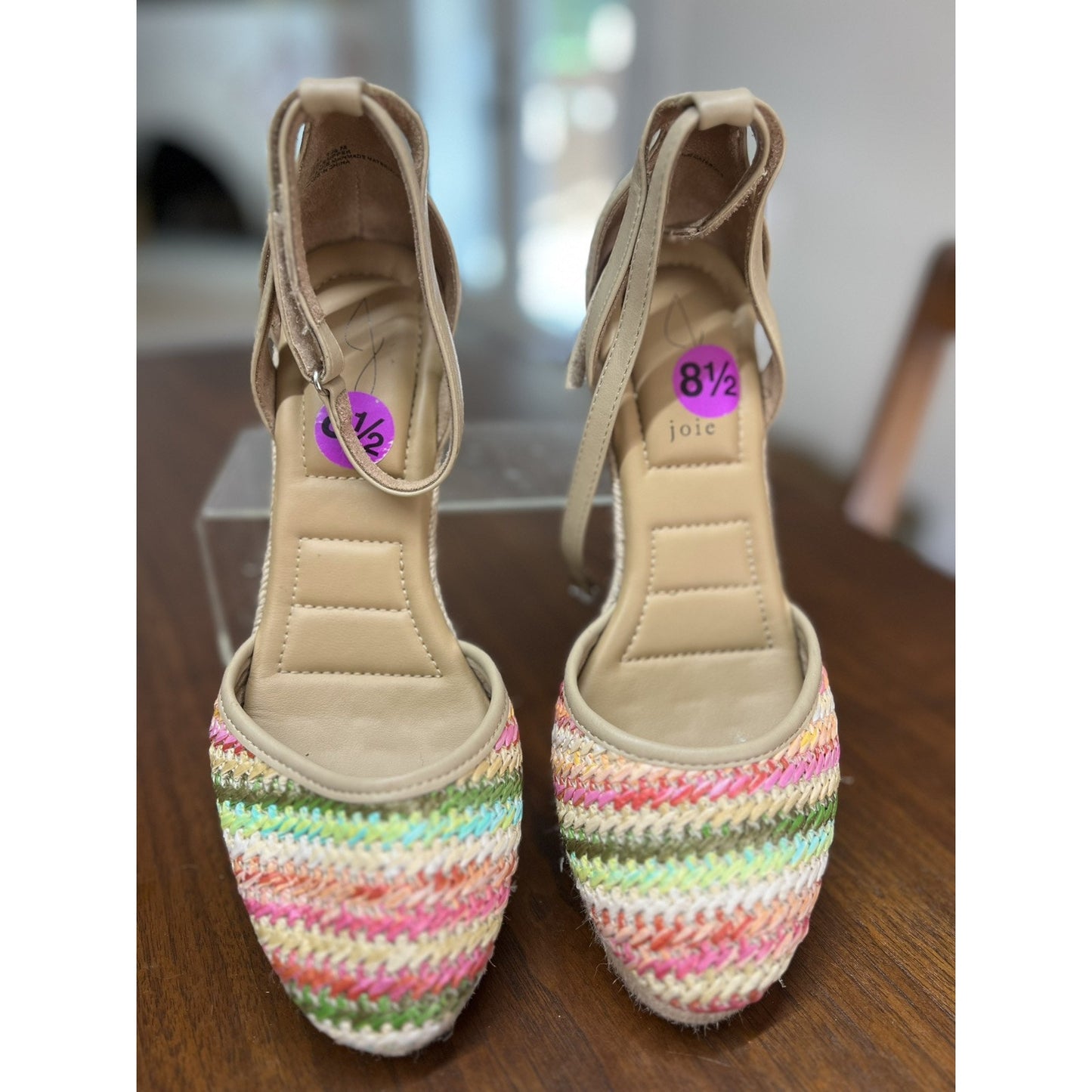 NWT Joie Women 8.5 Wedge Espadrille Sandal Strappy Ankle Anthropologie Beach New