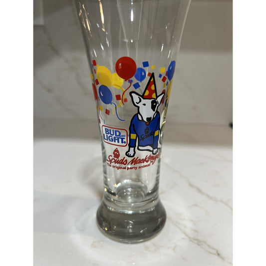 1987 Bud Light Spuds Mackenzie Pilsner Lager Beer Glasses Budweiser Mascot x3