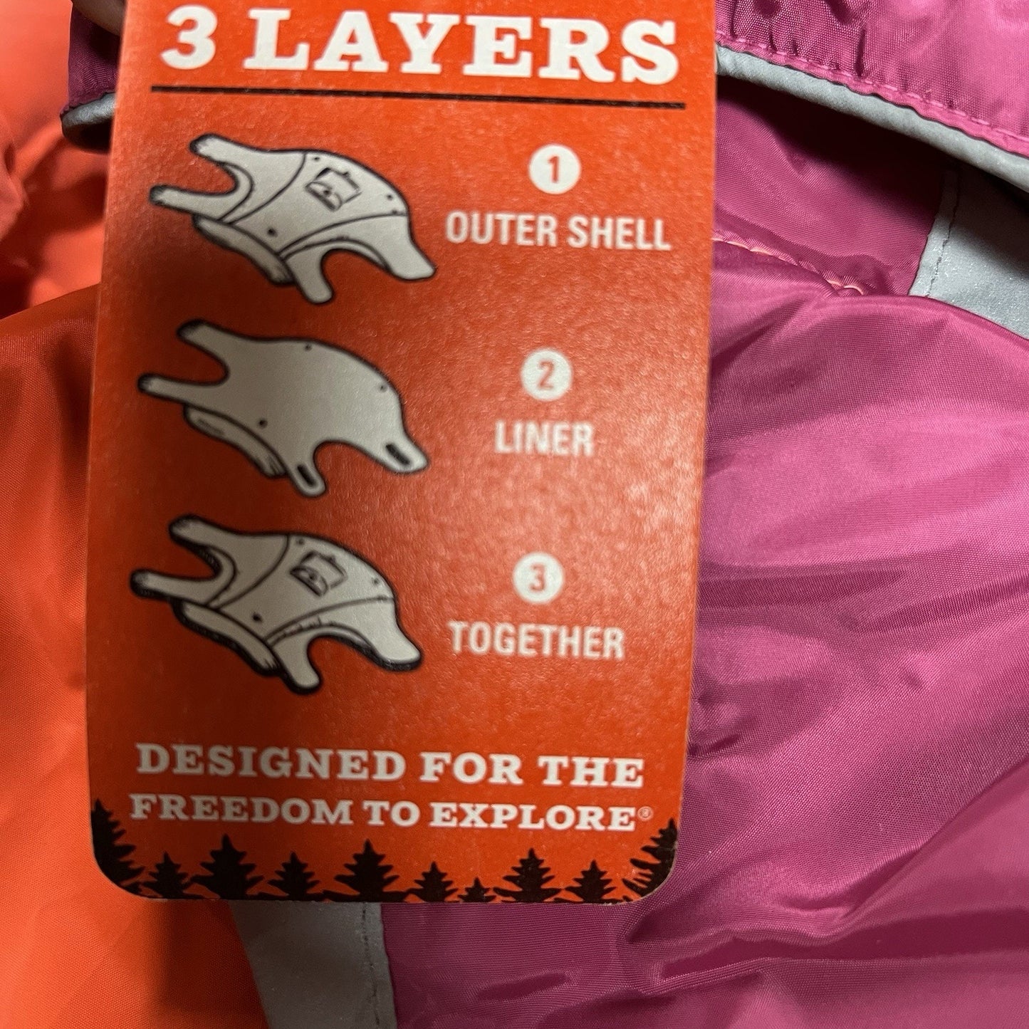 Arcadia Trail XXL Dog Coat Removable Fleece Liner Reflective Water Repel Camping