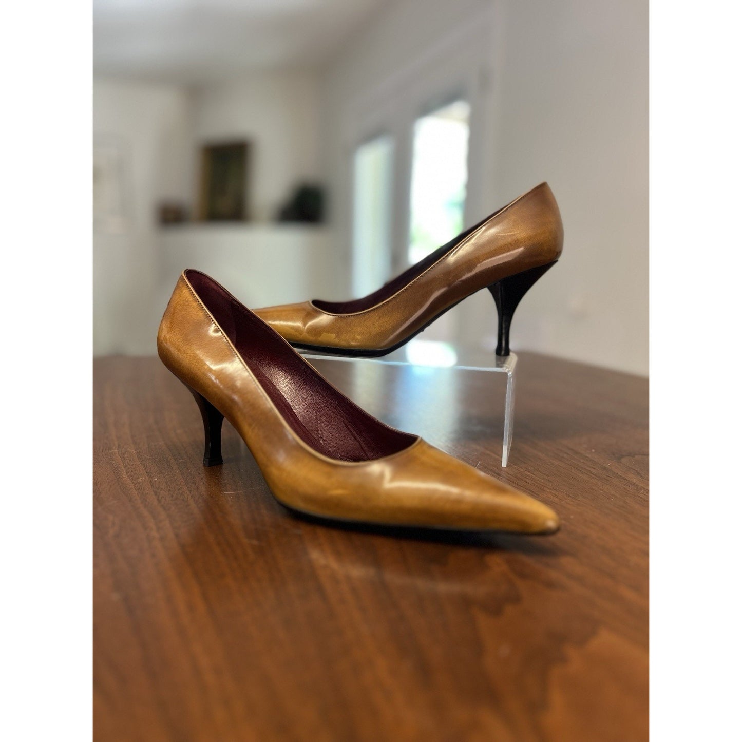 Vintage Prada Pointed-toe Brown Leather Pumps Women’s Size 38 / 7.5