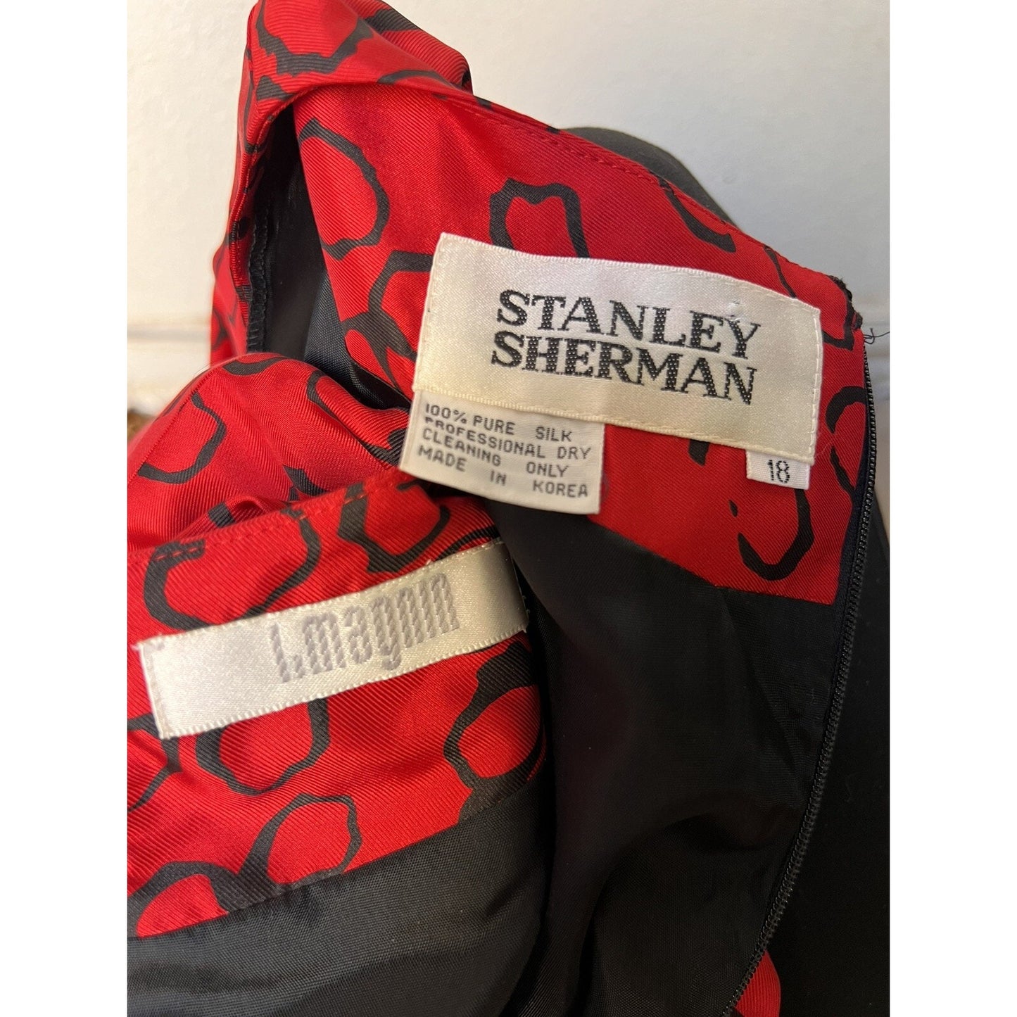 NWT 70s I Magnin Stanley Sherman Silk (18) Dress Vintage Mod Retro Designer