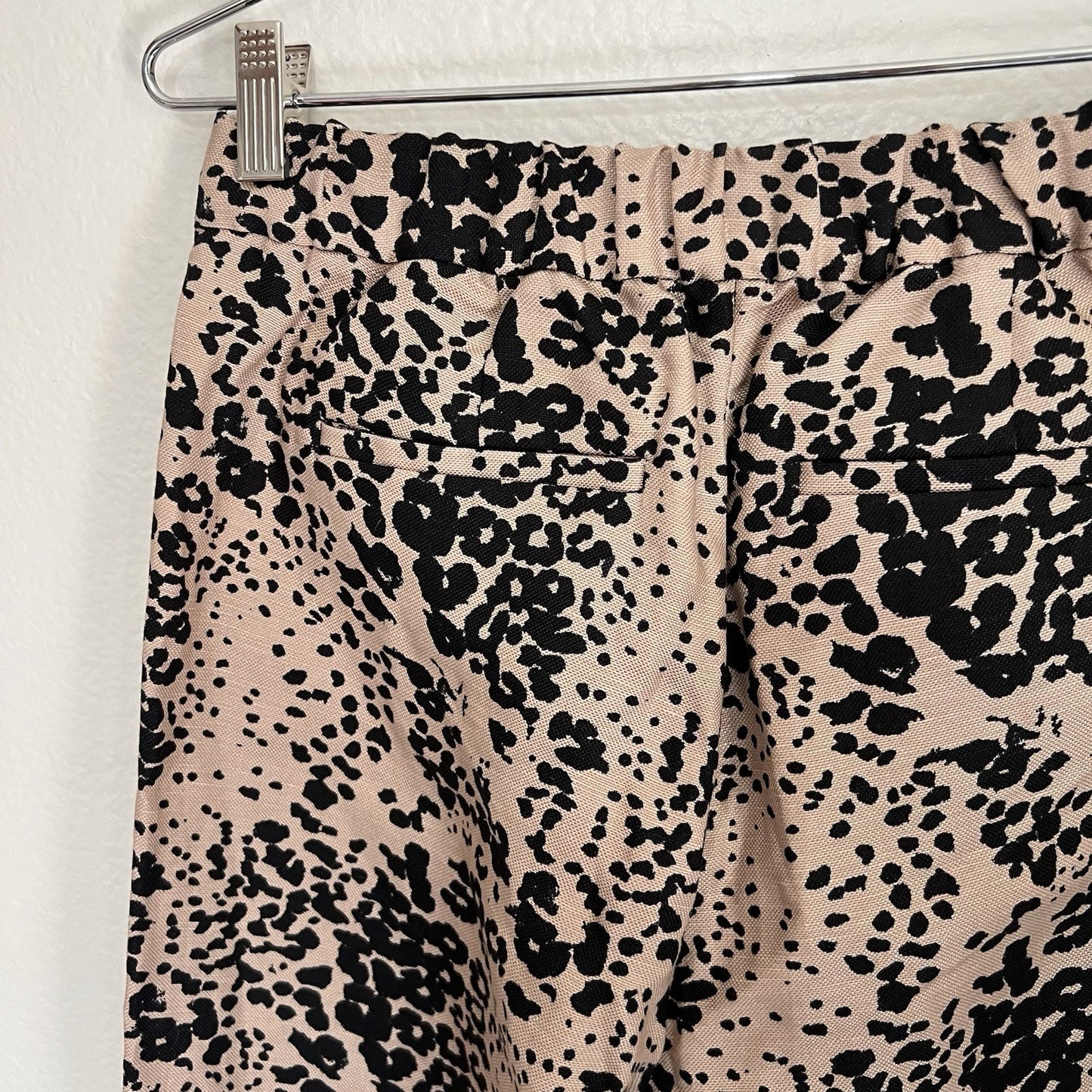 J. Crew High-Rise Peyton Pant XS 26” Leopard Print Linen Blend Crop Wide Leg
