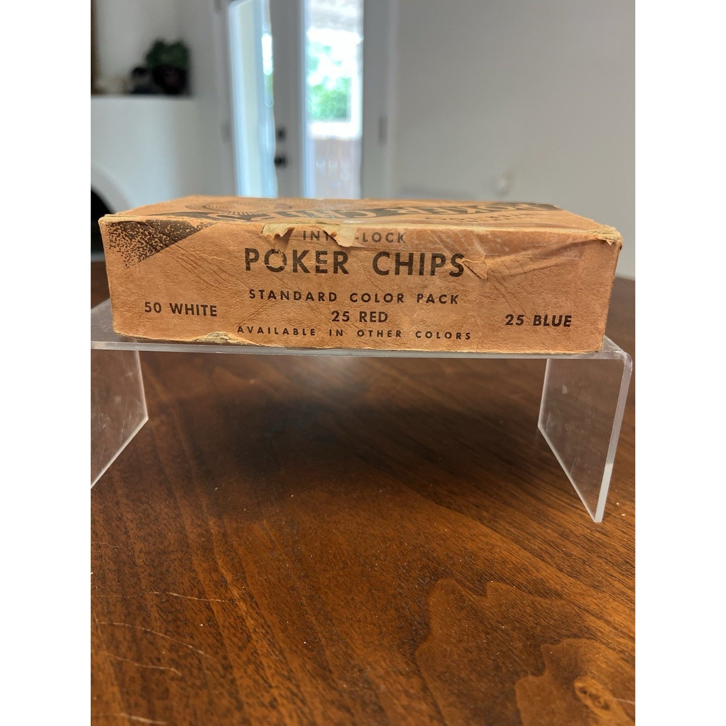Styrene Inter-lock Poker Chips Regulation Size Original Box Game #353