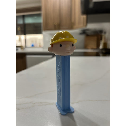 VINTAGE Bob the Builder PEZ Dispenser - Light Blue Stem