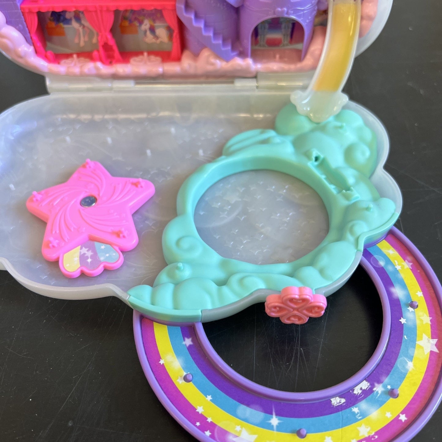 Polly Pocket Rainbow Unicorn Salon 2022 Play Set - Incomplete