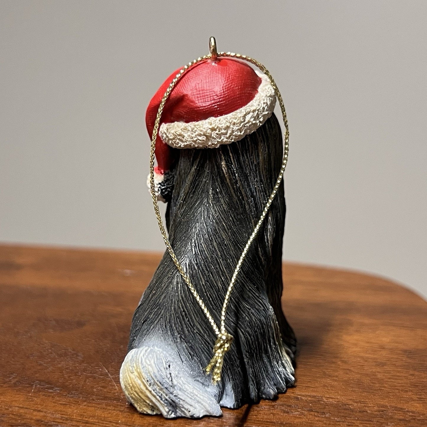 Shih Tzu Kurt Adler Ornament Christmas Santa Hat Resin Holiday Box