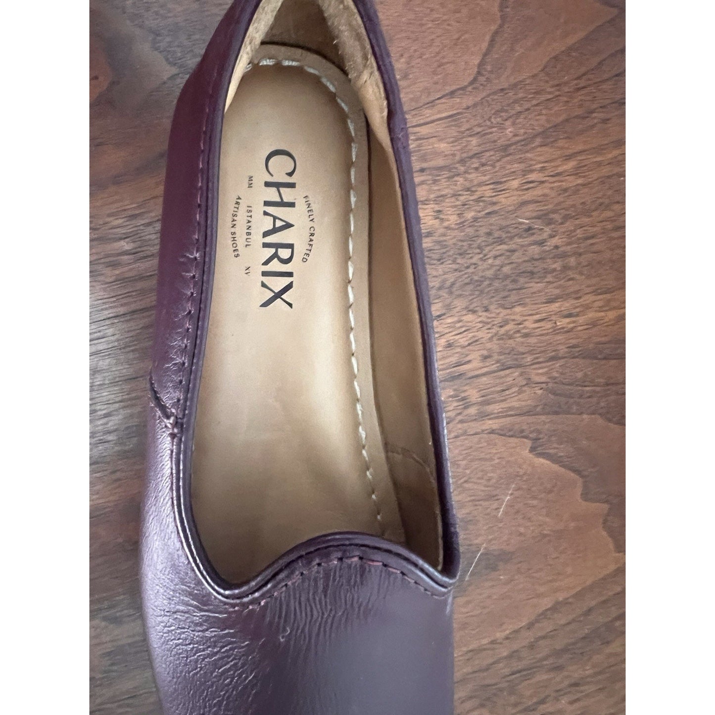 Charix Slip-on Leather Women’s Bordeaux Color Loafer Size 5 US 36 EU