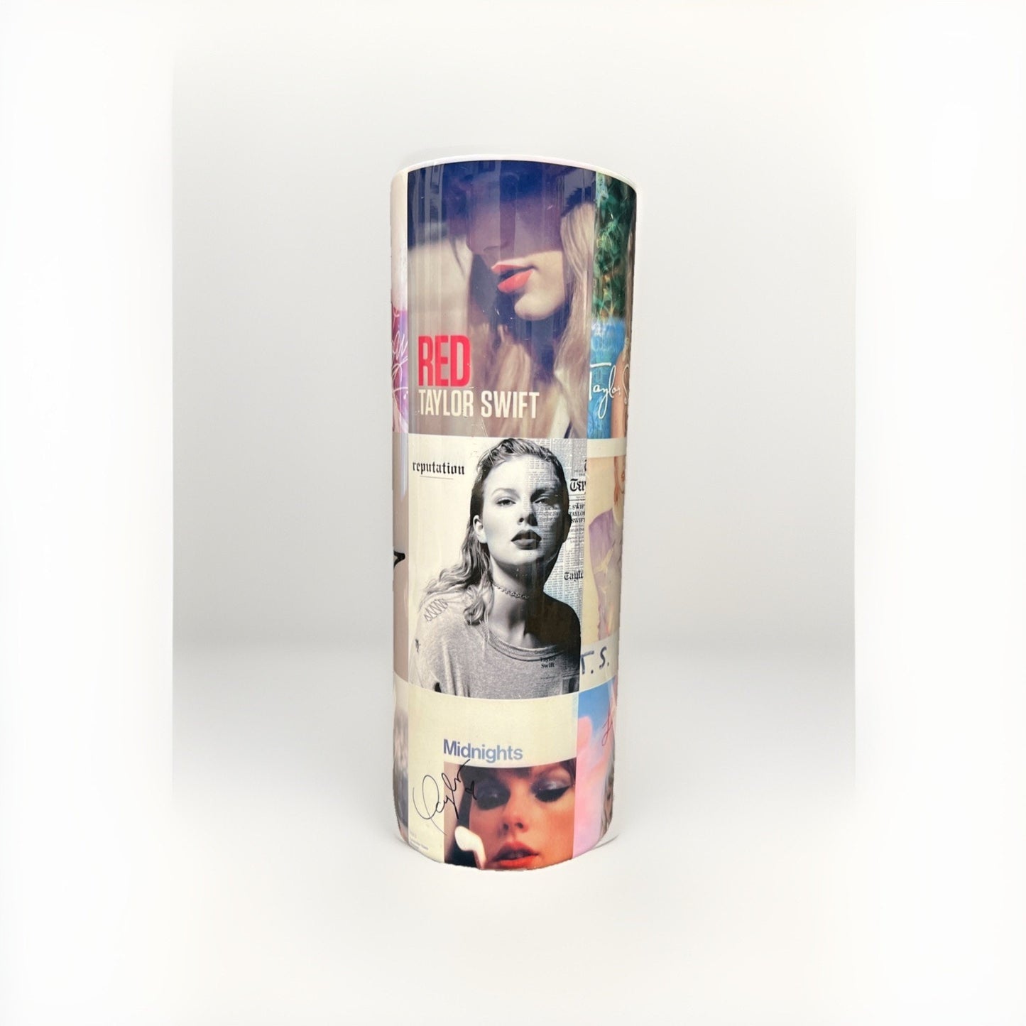 Taylor Swift Album Collage Stainless Steel Double Wall 20oz Skinny Tumbler