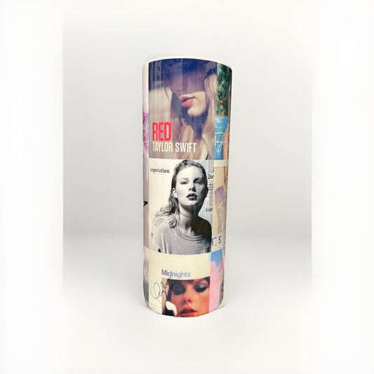 Taylor Swift Album Collage Stainless Steel Double Wall 20oz Skinny Tumbler