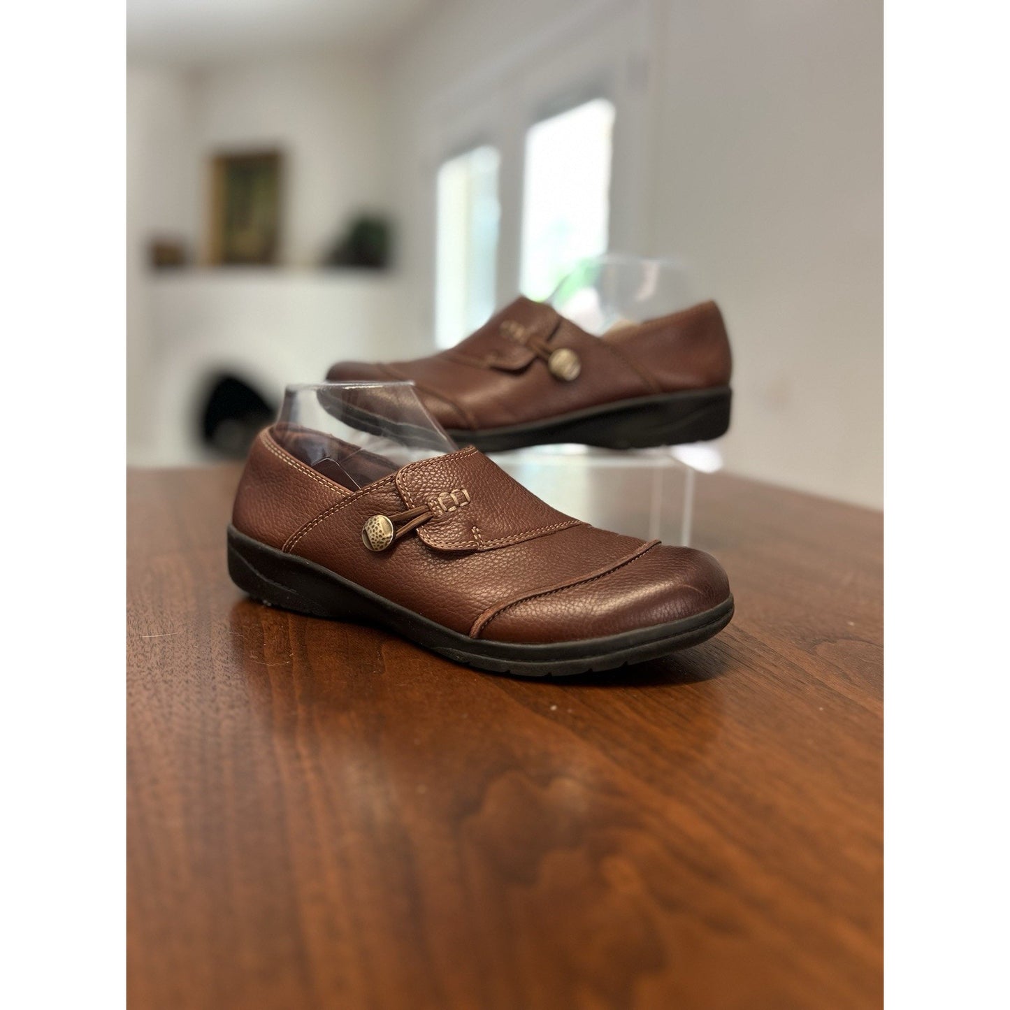 Collection By Clarks Cheyn Misha brown Leather Loafers Women’s SZ 9 M