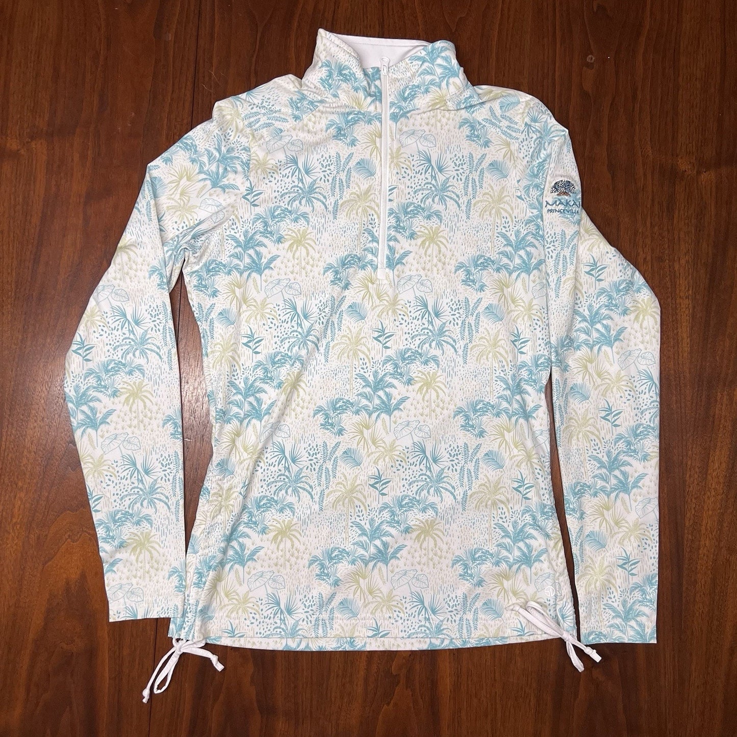 Straight Down 1/4 Zip (S) Golf Top Women’s Tropical Lightweight UPF Side Tie