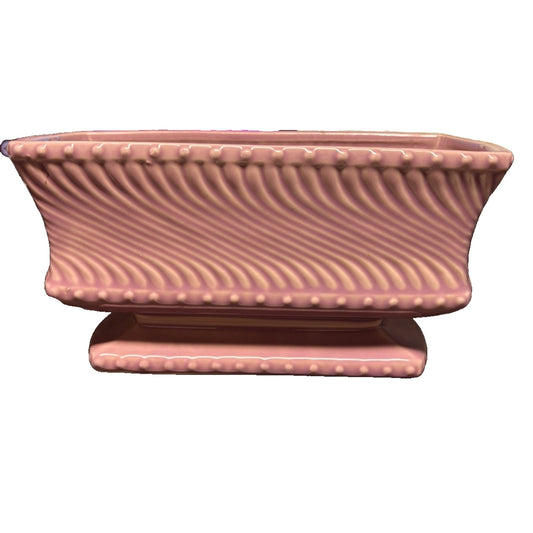 McCoy Pottery Rectangle Scalloped Indoor Window Ledge Pink Planter
