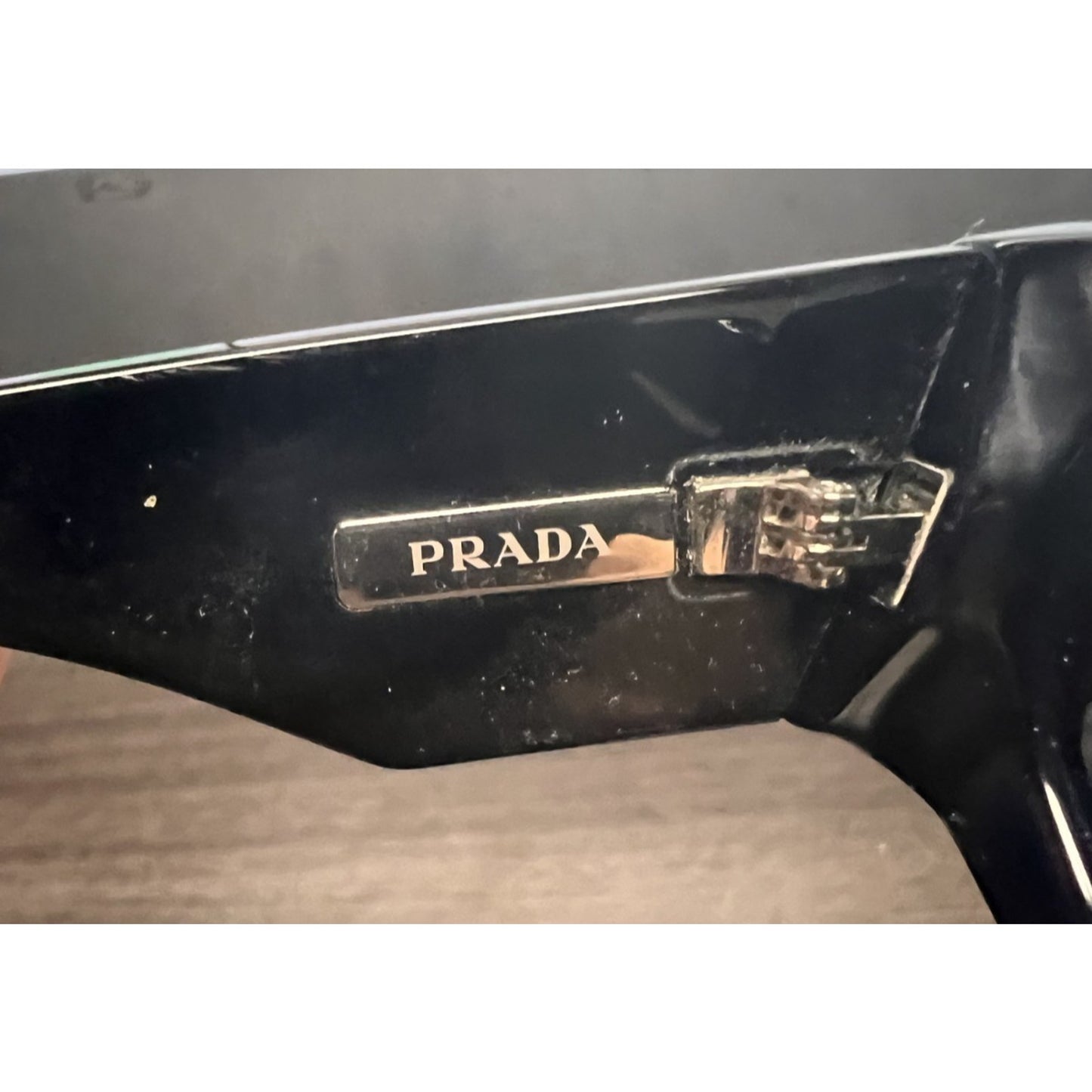 PRADA Milano Women's Rectangle Sunglasses Black Frame Black Lenses