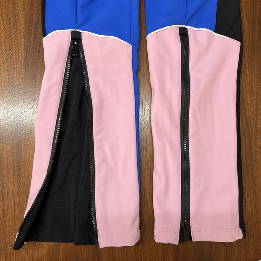 NWOT Topshop SNO Pants Ski 27” (4) Pink Blue Black Colorblock Retro Flaired
