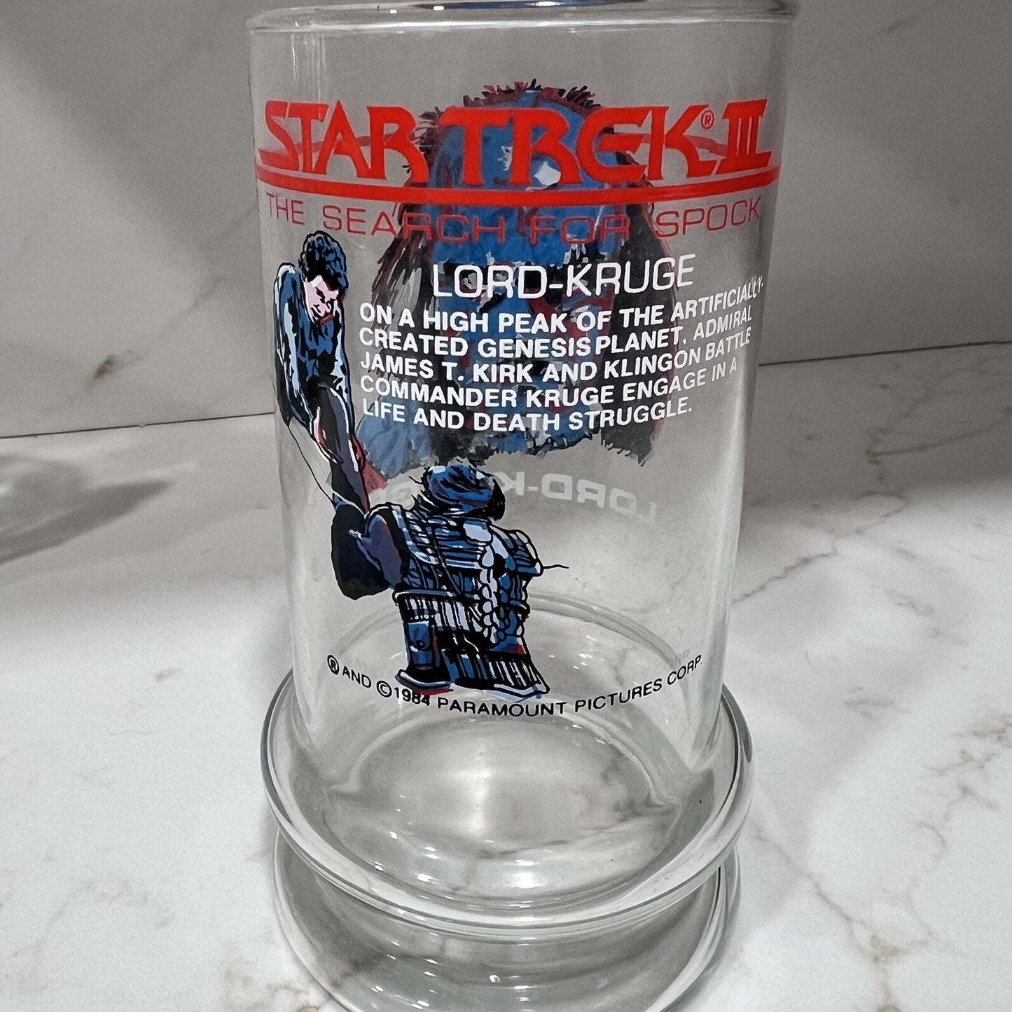 1984 Star Trek III Lord-Kruge Glass Taco Bell Vintage Collectible Promotional