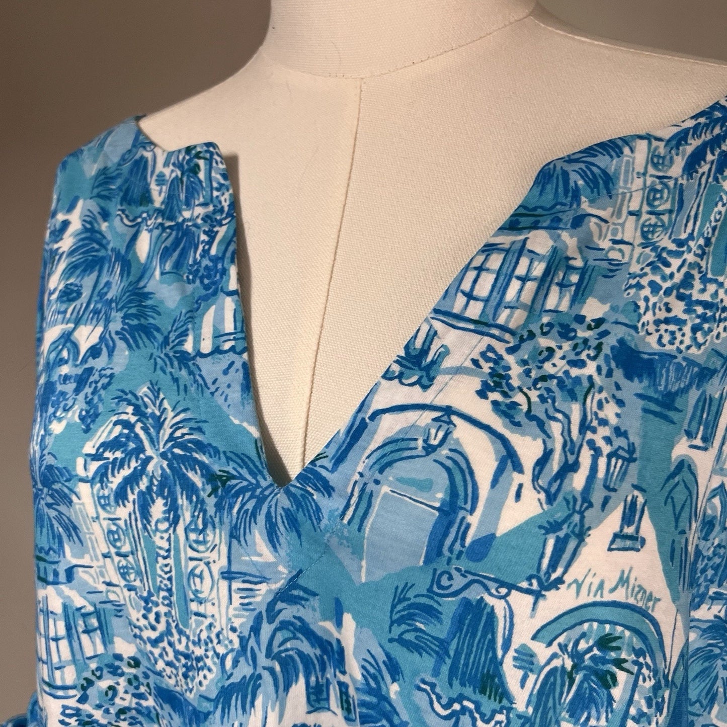 NWT Lilly Pulitzer XL Easley Short Sleeve Dress Sunny State Of Mind Amalfi Blue