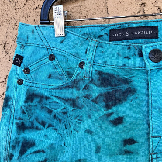 Rock Republic Berlin Tie Dye Jeans 14M 35” Skinny Jean Hippy Festival Funky