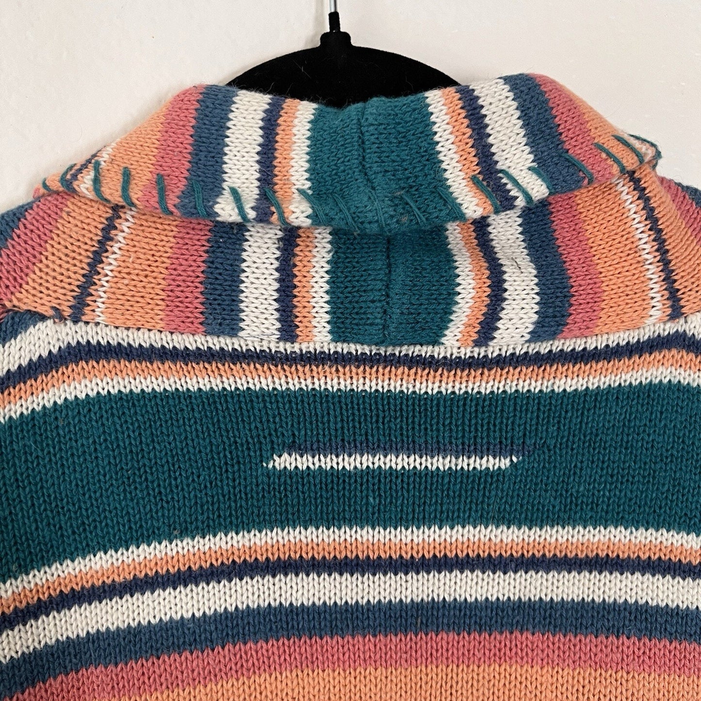 Vintage 90s Santa Fe Aztec Southwest Cardigan Knit Grandpa Sweater Shawl Collar