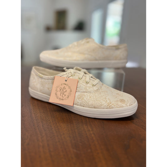 Keds x Rifle Paper Co. Champion Colette Sneakers Floral Jacquard Pattern Sz 9.5W