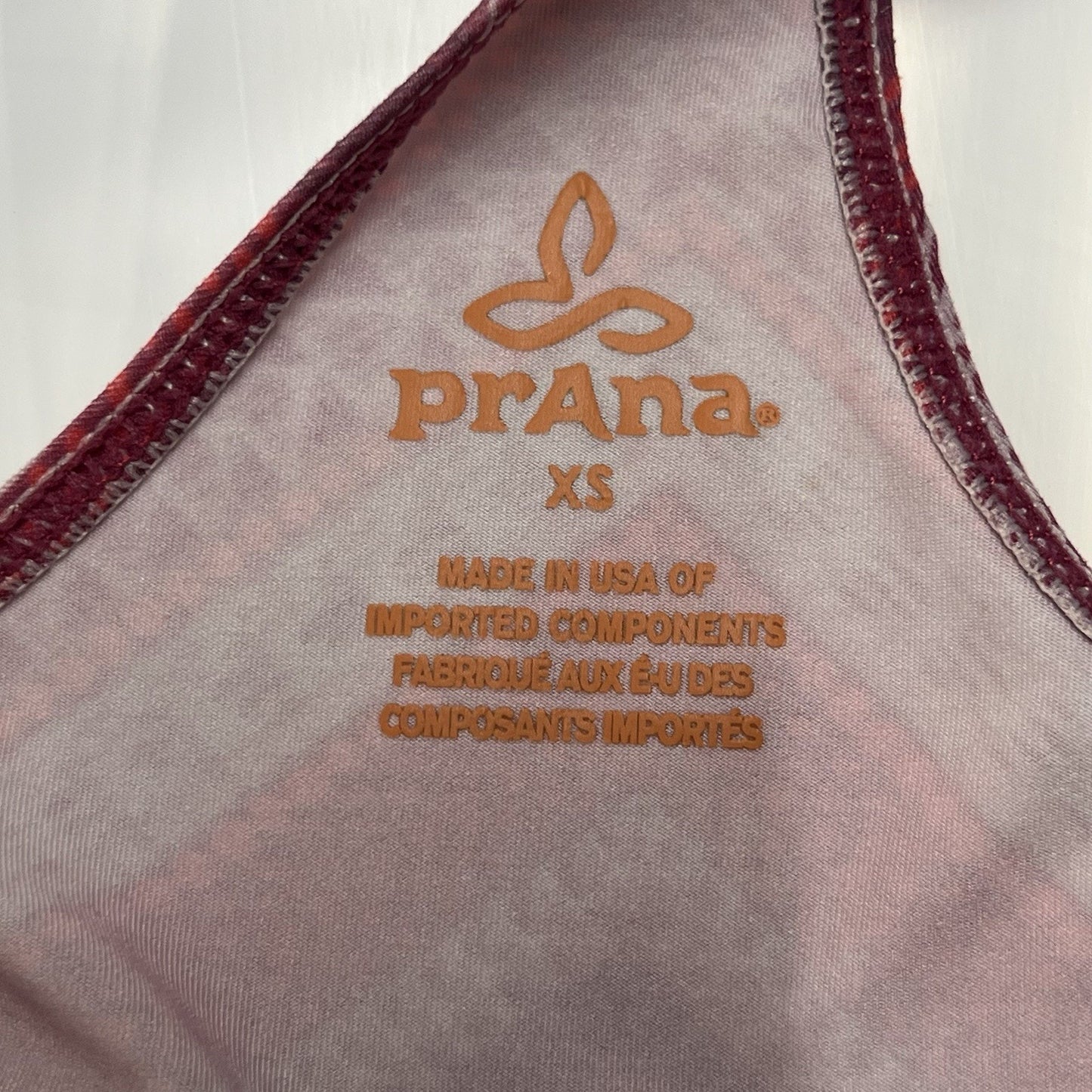 prAna XS Boost High Neck Racerback Sleeveless Top Womens Pink Purple Geometric