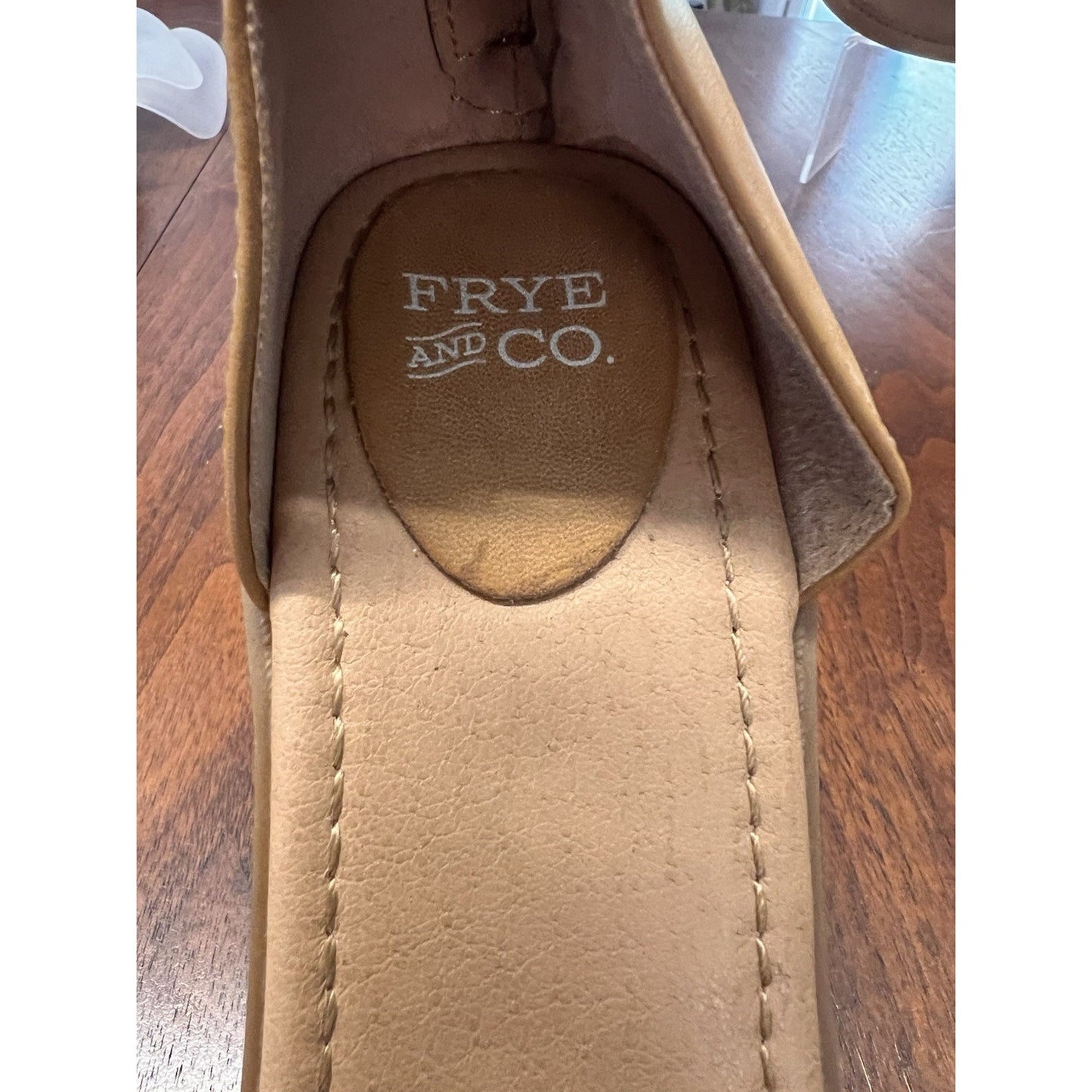 Frye and Co. Zaki Tan Faux Leather Heeled Sandals Zipper Heel Women’s Size 10M