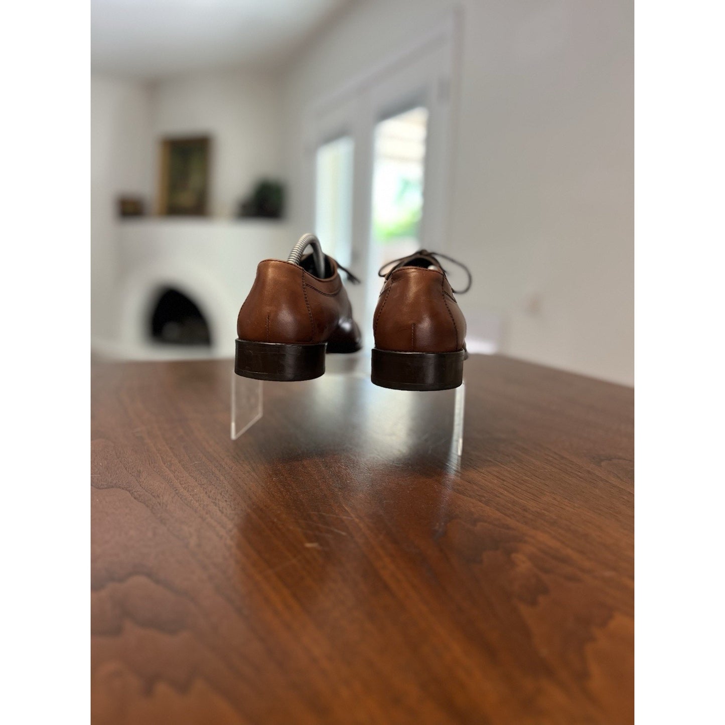 Johnston & Murphy Mens Size 9M Brown Leather Novick Cap Toe Lace Up Oxford Shoes