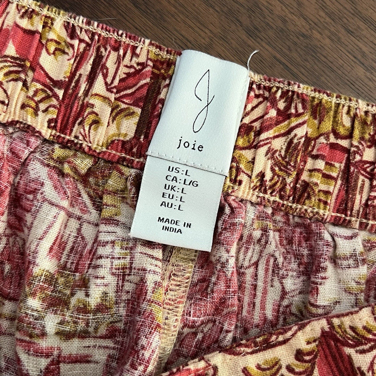 Anthropologie Joie Tropical Print Linen Blend High Rise Shorts (L 31”) Vacation