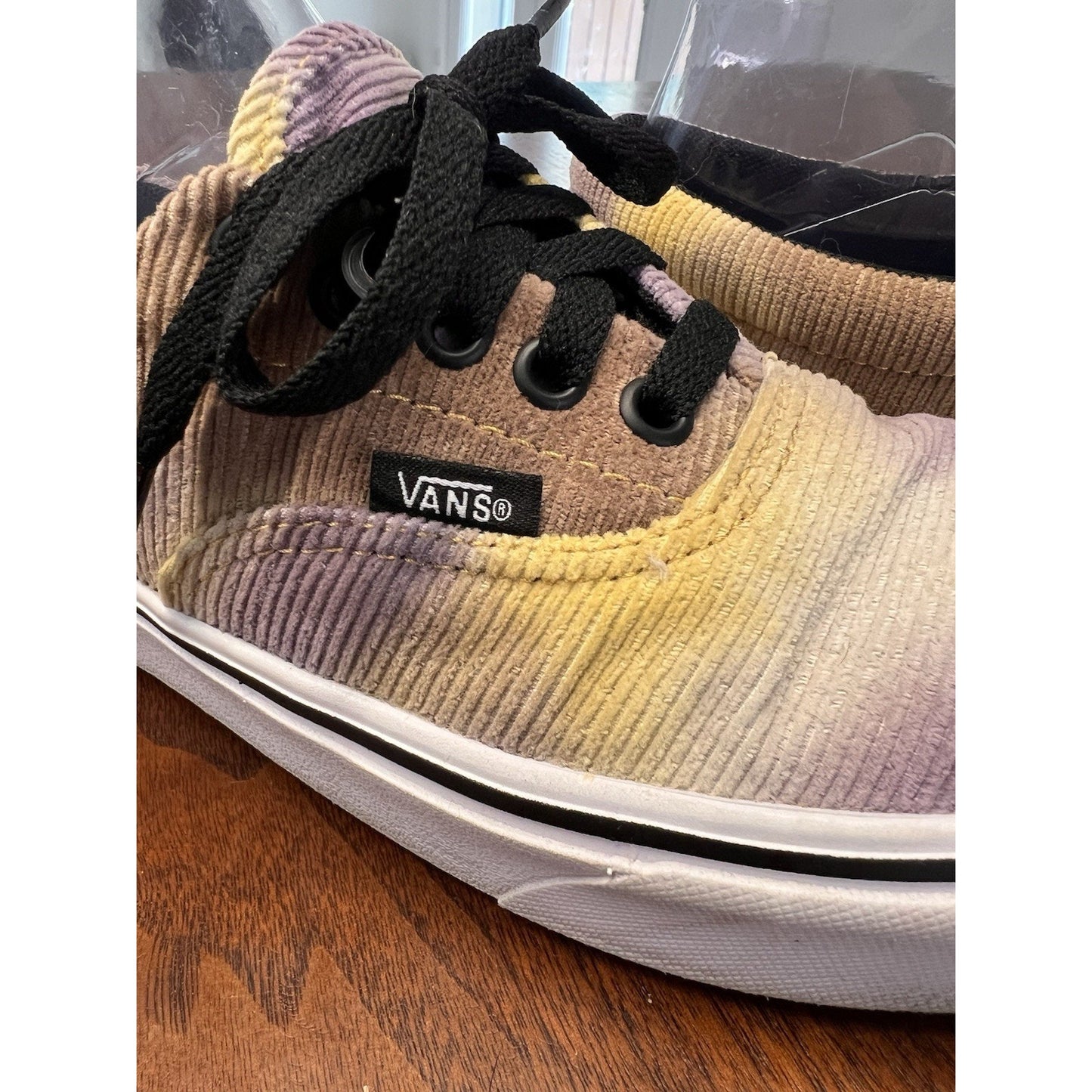 Vans ComfyCush Era Blotched Purple Yellow Corduroy Tie Dye VN0A3WM92QD Size 6.5