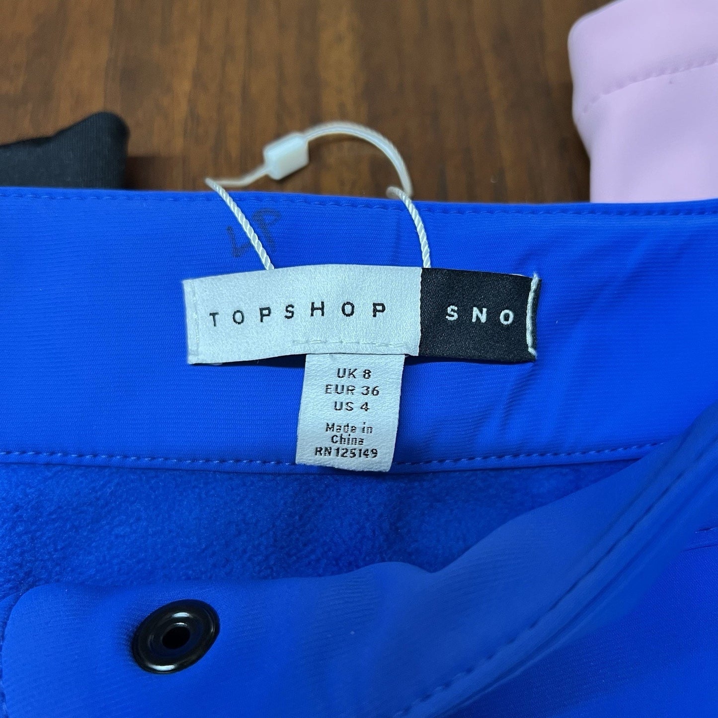 NWOT Topshop SNO Pants Ski 27” (4) Pink Blue Black Colorblock Retro Flaired