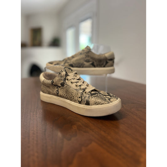 Sam Edelman Ethyl Beach Multi Snake Leather Casual Lace-Up Sneaker Shoes Size 9