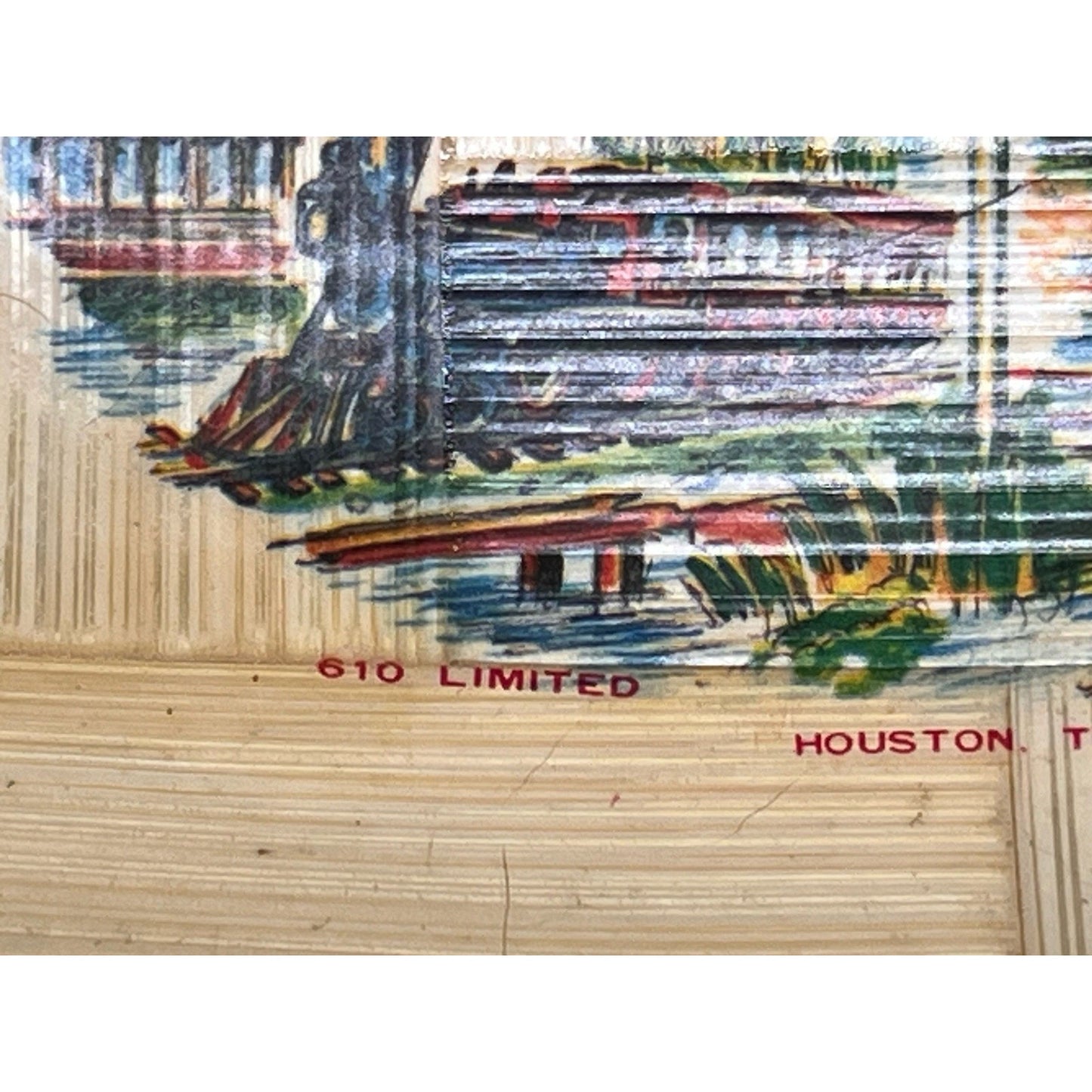 Vintage Bamboo Houston Astroworld Souvenir Bamboo Tray