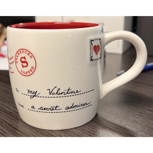 Starbucks 2010 My Valentine Secret Admires Love Letter Red Heart Bone China Mug
