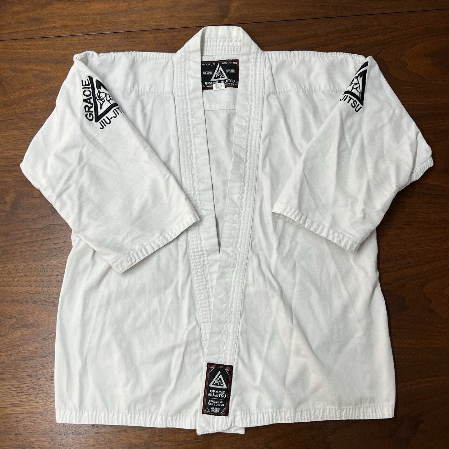 Gracie Jiu Jitsu White Gi Kimono & Pants Set Child Size 00/120 Kids BJJ Uniform
