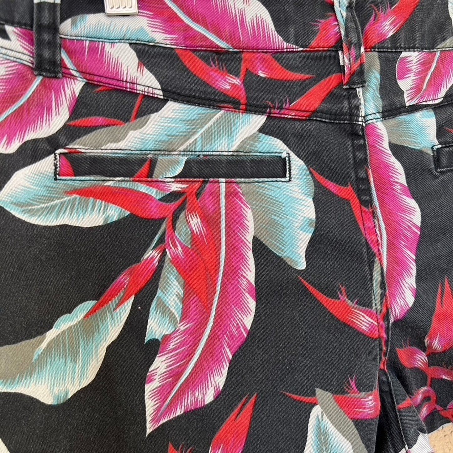 Y2K Volcom Frochickie Chino Low Rise Tropical Floral Skater Surf Vintage Beach