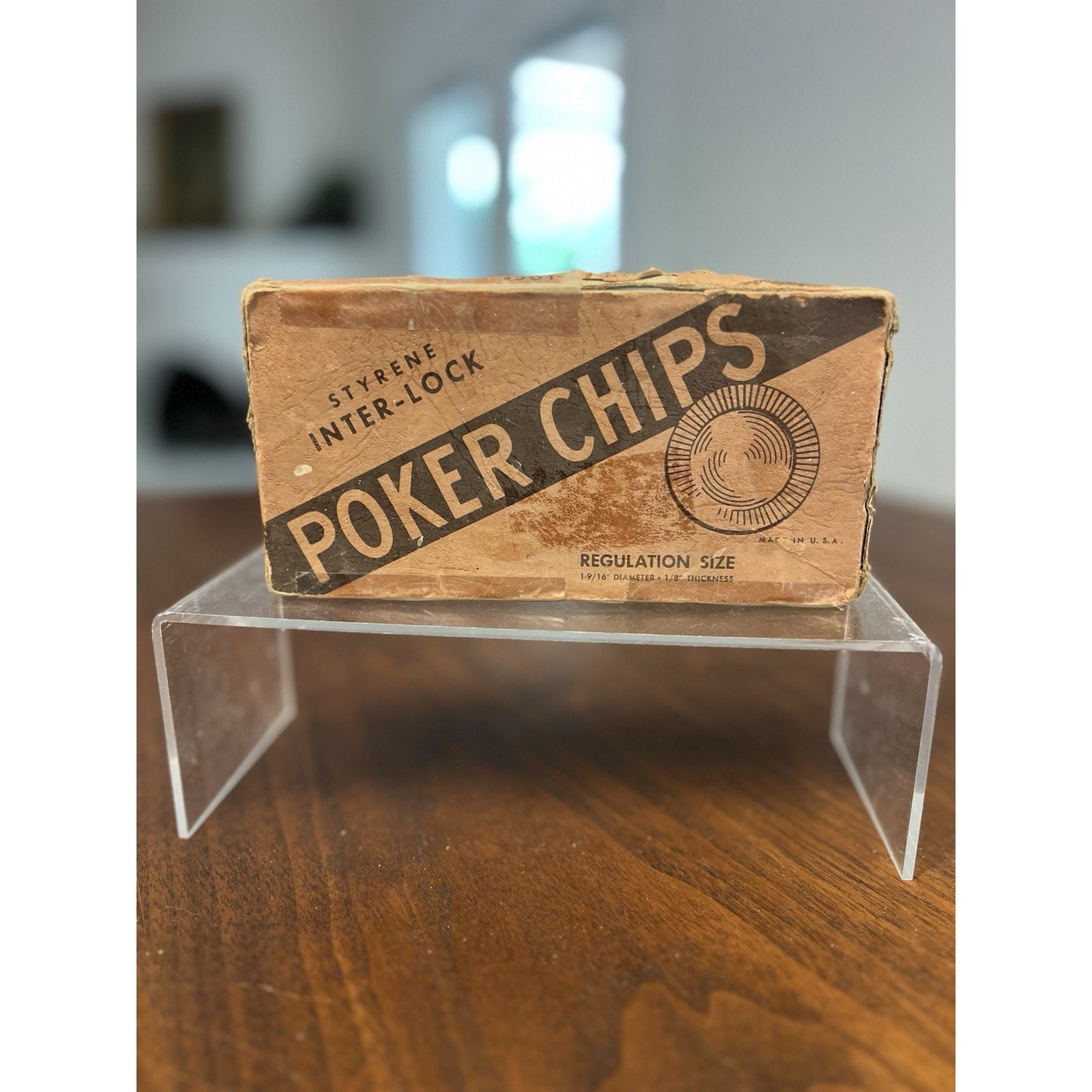 Styrene Inter-lock Poker Chips Regulation Size Original Box Game #353